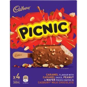 Cadbury Picnic Ice Cream On Stick Sticks 360ml Reviews - Black Box