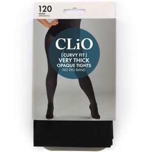 CLiO 150 Denier Very Thick Opaque Tights - Black - Size Medium