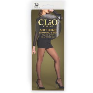 CLiO Women's Italian 15 Denier Soft Shine Slimming Brief Pantyhose -  Natural