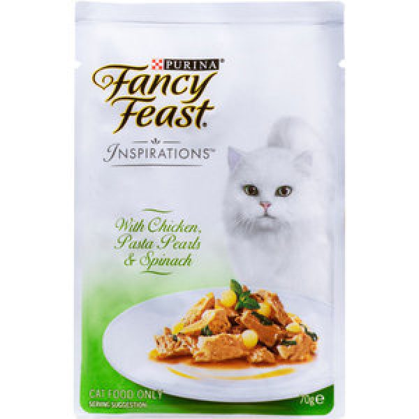 Fancy Feast Inspirations Wet Cat Food Chicken Pasta Pearls & Spinach ...