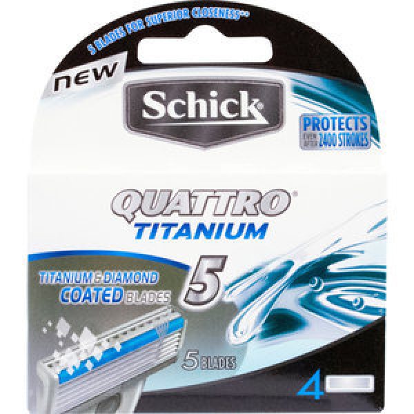 Schick Quattro Razor Blades Titanium 5 Reviews - Black Box