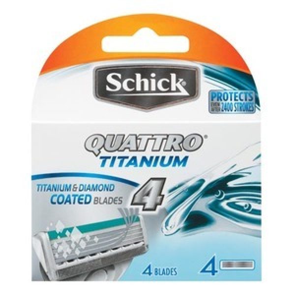 Schick Quattro Razor Blades Titanium Cartridge Reviews - Black Box