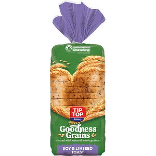 Tip Top Goodness Grains Toast Bread Soy And Linseed Reviews Black Box