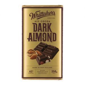 Whittakers Chocolate Block Dark Almond 62% Cocoa Reviews - Black Box