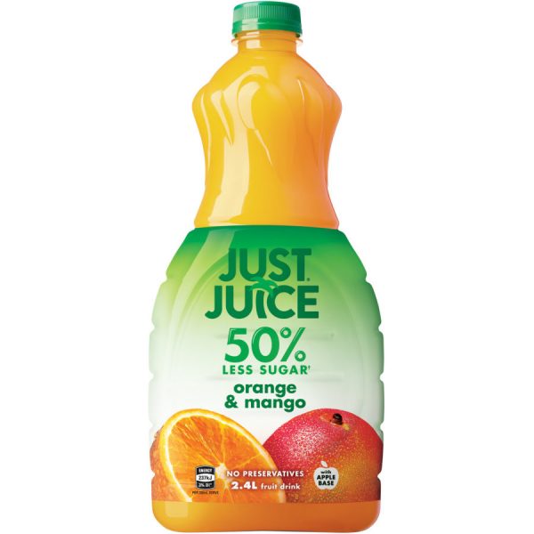 Just Juice 50 Less Sugar Fruit Drink Orange Mango Reviews Black Box