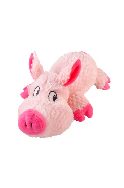 stuffed pink pig dog toy