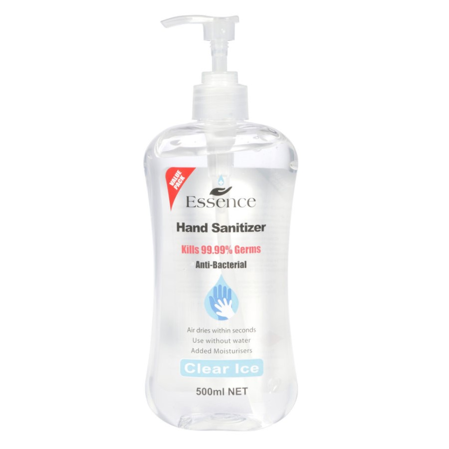 Download Essence Large Hand Sanitiser Clear Ice Pump Bottle 500ml ...