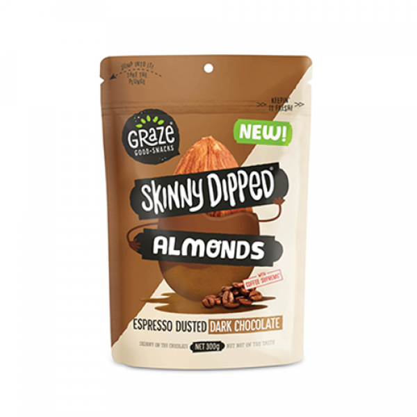 Graze Skinny Dipped Almonds Espresso Dusted Dark Chocolate 300g Reviews ...