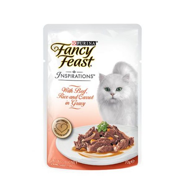 Purina Fancy Feast Inspirations with Beef, Rice and Carrot in Gravy ...