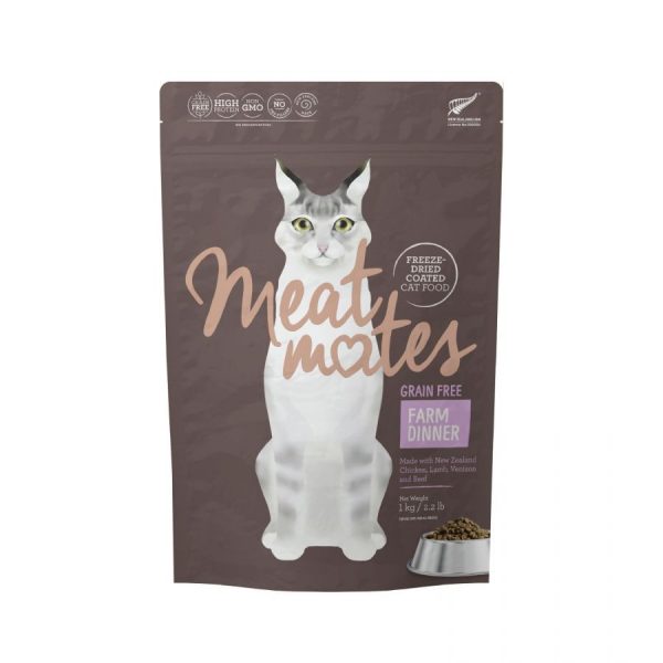 Meat Mates Cat Freeze Dried Coated Kibble Grain Free Farm Dinner